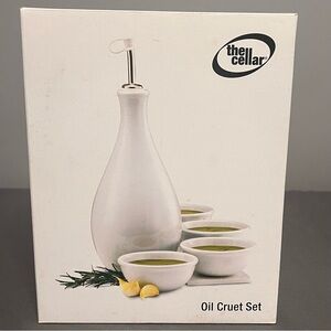 NIB The Cellar Oil Cruet Set W/ 4 Dipping Dishes Macy’s